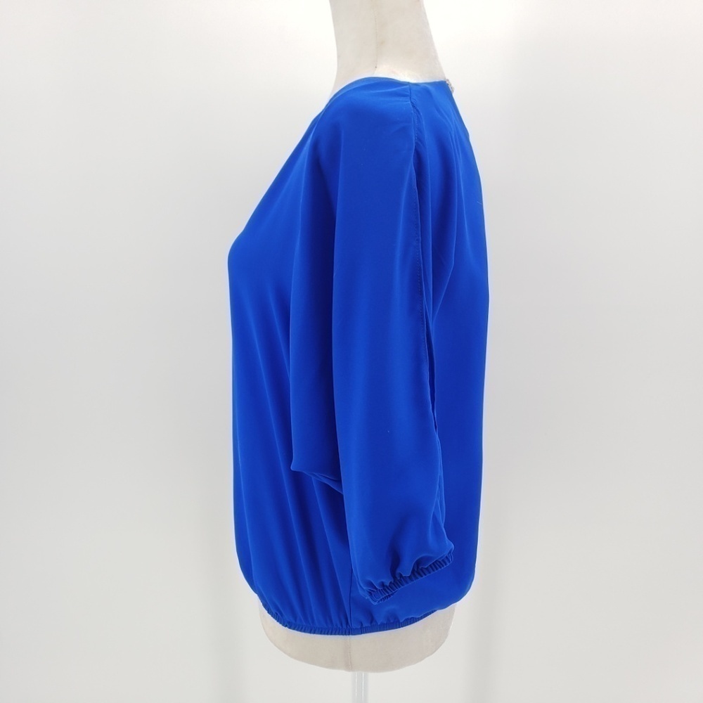 XOXO Royal Blue & Silver Blouse Top Small - Picture 4 of 8